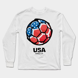 USA Football Country Flag Long Sleeve T-Shirt